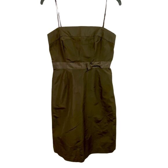 J. Crew Brown Silk Sleeveless Cocktail Dress Size 6 - Picture 7 of 8